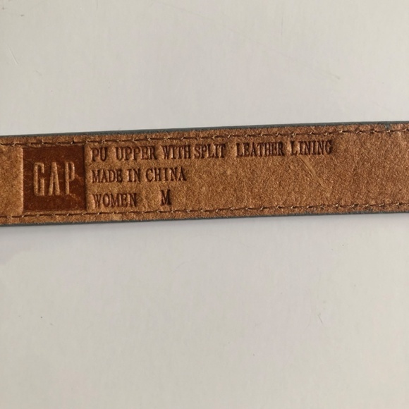 NWT Silver Leather Belt by Gap, MED - Picture 4 of 10